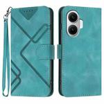 For Redmi Turbo 4 Pro / Xiaomi Poco F7 Line Pattern Skin Feel Leather Phone Case(Light Blue)