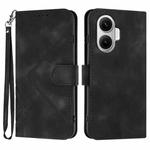 For Redmi Turbo 4 Pro / Xiaomi Poco F7 Line Pattern Skin Feel Leather Phone Case(Black)
