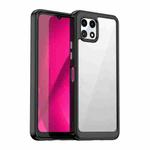 For T-Mobile REVVL 7 5G Colorful Series Acrylic Hybrid TPU Phone Case(Black)