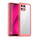 For T-Mobile REVVL 7 5G Colorful Series Acrylic Hybrid TPU Phone Case(Red)
