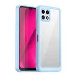 For T-Mobile REVVL 7 5G Colorful Series Acrylic Hybrid TPU Phone Case(Blue)