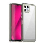 For T-Mobile REVVL 7 5G Colorful Series Acrylic Hybrid TPU Phone Case(Transparent Grey)
