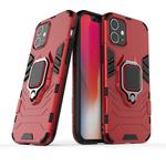 For iPhone 12 mini Shockproof PC + TPU Protective Case with Magnetic Ring Holder(Red)