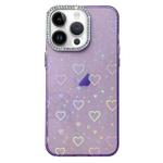 For iPhone 12 Pro Max Love Pattern Diamond Lens Frame IMD Acrylic Phone Case(Purple)
