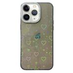 For iPhone 11 Pro Max Love Pattern Diamond Lens Frame IMD Acrylic Phone Case(Black)