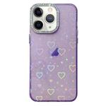 For iPhone 11 Pro Max Love Pattern Diamond Lens Frame IMD Acrylic Phone Case(Purple)
