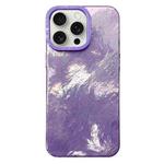 For iPhone 15 Pro Max Tinfoil Texture Colorful Lens Frame IMD Acrylic Phone Case(Purple)