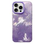 For iPhone 15 Pro Tinfoil Texture Colorful Lens Frame IMD Acrylic Phone Case(Purple)