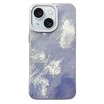 For iPhone 15 Plus Tinfoil Texture Colorful Lens Frame IMD Acrylic Phone Case(Silver)