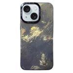 For iPhone 15 Tinfoil Texture Colorful Lens Frame IMD Acrylic Phone Case(Black)