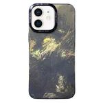 For iPhone 12 Pro Max Tinfoil Texture Colorful Lens Frame IMD Acrylic Phone Case(Black)