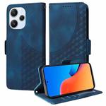 For Redmi 12 4G / 5G / Note 12R Embossed Rhombus Starry Leather Phone Case(Blue)