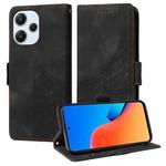 For Redmi 12 4G / 5G / Note 12R Embossed Rhombus Starry Leather Phone Case(Black)