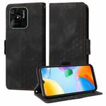 For Redmi 10C / 10 India Embossed Rhombus Starry Leather Phone Case(Black)