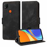 For Redmi 9C / 9 India Embossed Rhombus Starry Leather Phone Case(Black)