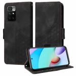 For Redmi 10 2022 Embossed Rhombus Starry Leather Phone Case(Black)