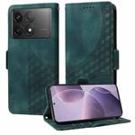 For Redmi K70 / K70 Pro Embossed Rhombus Starry Leather Phone Case(Green)