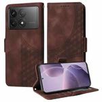 For Redmi K70 / K70 Pro Embossed Rhombus Starry Leather Phone Case(Brown)