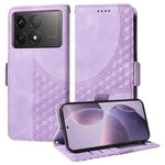 For Redmi K70 / K70 Pro Embossed Rhombus Starry Leather Phone Case(Purple)