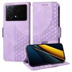 For Redmi K70E 5G Embossed Rhombus Starry Leather Phone Case(Purple)