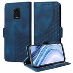 For Redmi Note 9 Pro 4G Embossed Rhombus Starry Leather Phone Case(Blue)