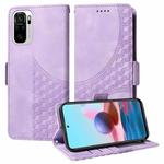 For Redmi Note 10 4G India Embossed Rhombus Starry Leather Phone Case(Purple)