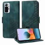 For Redmi Note 10 Pro 4G Global Embossed Rhombus Starry Leather Phone Case(Green)