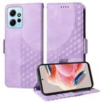 For Redmi Note 12 4G Global Embossed Rhombus Starry Leather Phone Case(Purple)