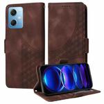 For Redmi Note 12 5G Global Embossed Rhombus Starry Leather Phone Case(Brown)