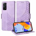 For Redmi Note 11 Pro 4G / 5G Global Embossed Rhombus Starry Leather Phone Case(Purple)