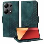 For Redmi Note 13 4G Embossed Rhombus Starry Leather Phone Case(Green)