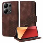 For Redmi Note 13 4G Embossed Rhombus Starry Leather Phone Case(Brown)