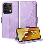 For Redmi Note 13 5G Embossed Rhombus Starry Leather Phone Case(Purple)