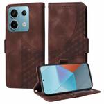 For Redmi Note 13 Pro 5G Embossed Rhombus Starry Leather Phone Case(Brown)