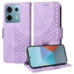 For Redmi Note 13 Pro 5G Embossed Rhombus Starry Leather Phone Case(Purple)