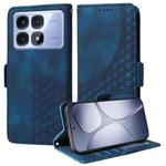 For Redmi K70 Ultra Embossed Rhombus Starry Leather Phone Case(Blue)