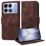 For Redmi K70 Ultra Embossed Rhombus Starry Leather Phone Case(Brown)