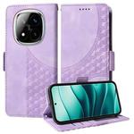 For Redmi Note 14 Pro 5G / Note 14 Pro+ 5G Embossed Rhombus Starry Leather Phone Case(Purple)