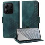 For Redmi Note 14 4G 163.25mm Global Embossed Rhombus Starry Leather Phone Case(Green)