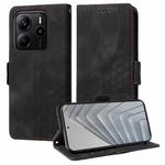 For Redmi Note 14 4G 164.84mm Embossed Rhombus Starry Leather Phone Case(Black)