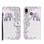 For Huawei P20 lite 3D Painted Pattern Horizontal Flip Leather Case with Holder & Wallet & Card slot & Lanyard(Flower Elephant)