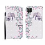 For Huawei P40 lite 3D Painted Pattern Horizontal Flip Leather Case with Holder & Wallet & Card slot & Lanyard(Flower Elephant)