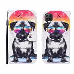 For Huawei P40 lite 3D Painted Pattern Horizontal Flip Leather Case with Holder & Wallet & Card slot & Lanyard(Glasses Dog)