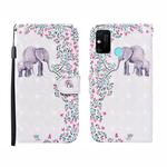 For Huawei Honor 9A 3D Painted Pattern Horizontal Flip Leather Case with Holder & Wallet & Card slot & Lanyard(Flower Elephant)