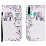 For Huawei Honor 9C 3D Painted Pattern Horizontal Flip Leather Case with Holder & Wallet & Card slot & Lanyard(Flower Elephant)