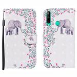 For Huawei P40 lite E / Y7p 3D Painted Pattern Horizontal Flip Leather Case with Holder & Wallet & Card slot & Lanyard(Flower Elephant)