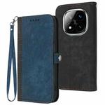 For Redmi Note 14 Pro+ 5G Side Buckle Double Fold Hand Strap Leather Phone Case(Royal Blue)