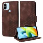 For Xiaomi Poco C50 / C51 Embossed Rhombus Starry Leather Phone Case(Brown)