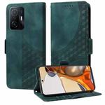 For Xiaomi Mi 11T / 11T Pro Embossed Rhombus Starry Leather Phone Case(Green)