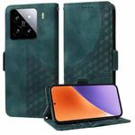 For Xiaomi 15 Embossed Rhombus Starry Leather Phone Case(Green)